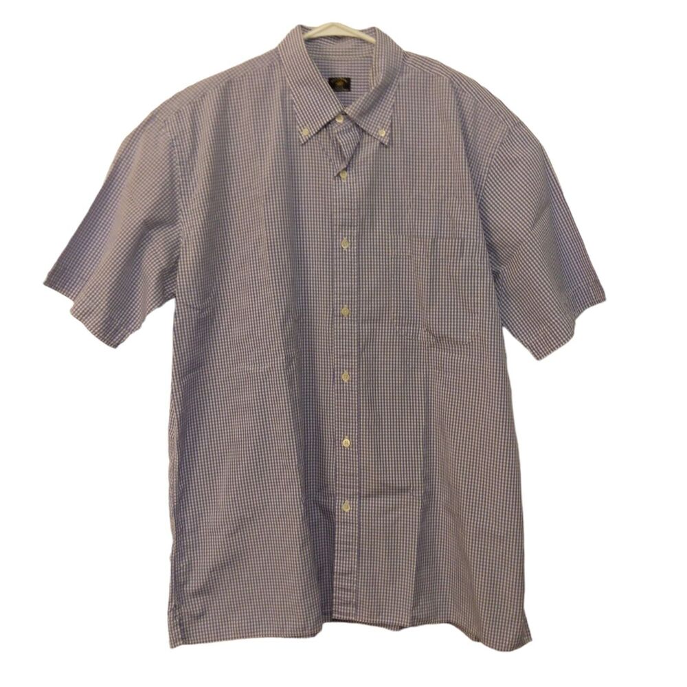 Solemare Maus & Hoffman shirt mens XL XLarge Blue checker plaid made in Italy